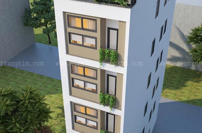 Thiết kế chung cư mini diện tích 5x15m với 2 mặt thoáng