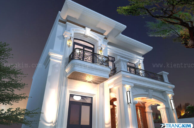 Thiết kế biệt thự đẹp 2 tầng mái Nhật sang trọng tại Hưng Yên