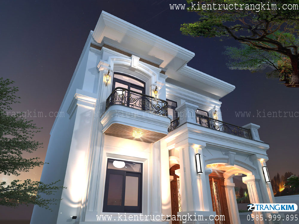 Thiết kế biệt thự đẹp 2 tầng mái Nhật sang trọng tại Hưng Yên