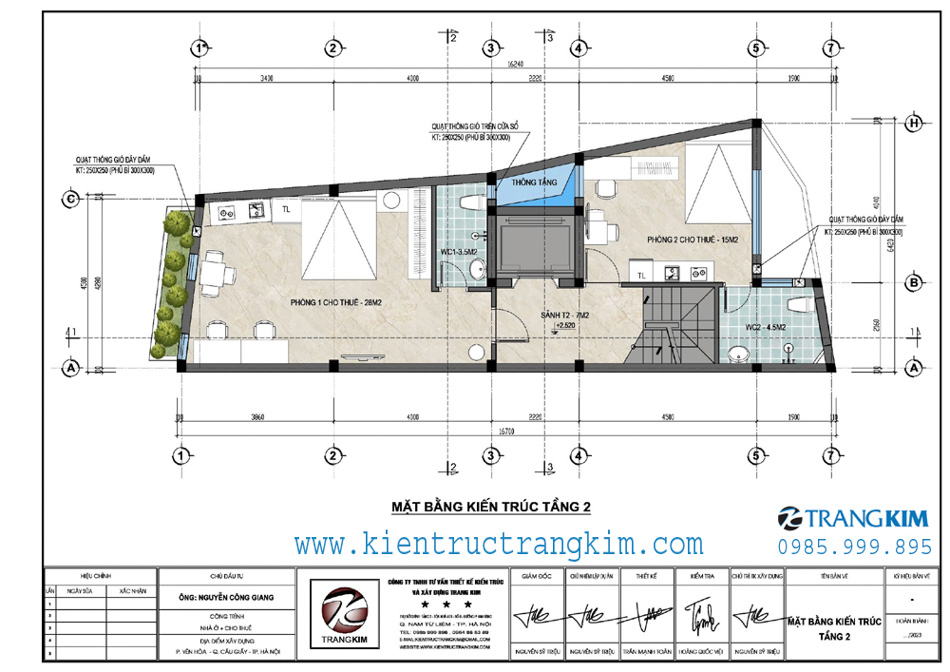 Mặt bằng thiết kế tầng 2 - cho thuê phòng trọ 1 Mặt bằng thiết kế tầng 2 - cho thuê phòng trọ 1