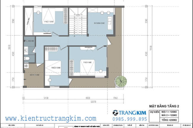 Mặt bằng tầng 2 của một ngôi nhà với bố cục phòng rõ ràng.