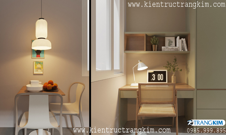 Nội thất phòng cho thuê trọ 2 Thiết kế nội thất nhà cho thuê kết hợp ở gia đình