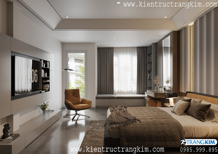 Nội thất phòng ngủ master 1 Thiết kế nội thất nhà cho thuê kết hợp ở gia đình