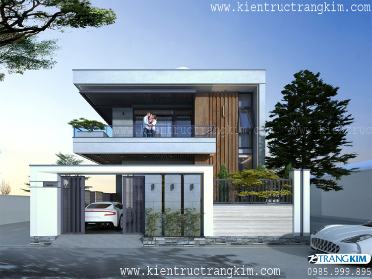 Chi Phí Xây Dựng Biệt Thự Miền Nam 1 Thiết kế biệt thự đẹp mái bằng 2 tầng tại Yên Mỹ, Hưng Yên