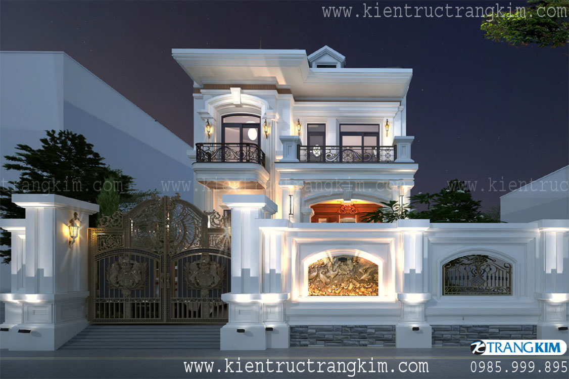 Thiết kế biệt thự đẹp 2 tầng mái Nhật sang trọng tại Hưng Yên