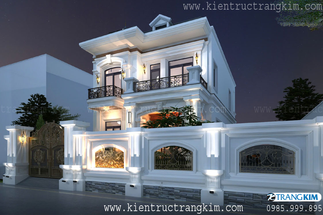 Thiết kế biệt thự đẹp 2 tầng mái Nhật sang trọng tại Hưng Yên