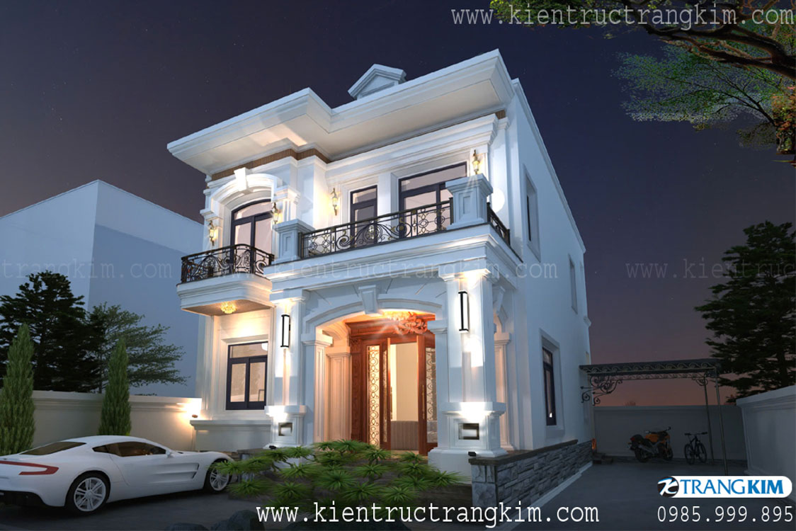 Thiết kế biệt thự đẹp 2 tầng mái Nhật sang trọng tại Hưng Yên