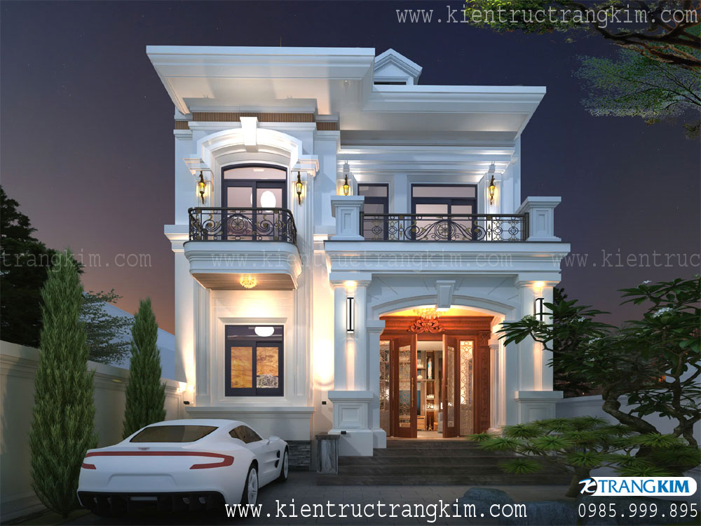 Thiết kế biệt thự đẹp 2 tầng mái Nhật sang trọng tại Hưng Yên