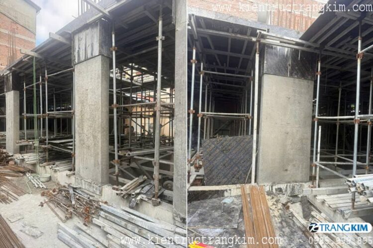 Hình ảnh thi công công trình chung cư mini cho thuê hiện đại kết hợp ở gia đình tầng 1 9