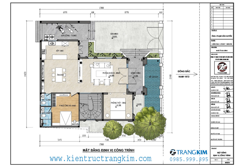 Mặt bằng định vị công trình