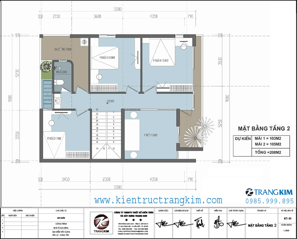 Mặt bằng thiết kế tầng 2 1 Mặt bằng tầng 1