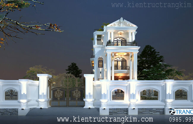 thiết kế nhà mặt tiền 7.5m Tân cổ điển