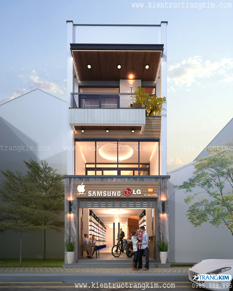 Thiết kế nhà kinh doanh 3 tầng đẹp kết hợp ở gia đình.