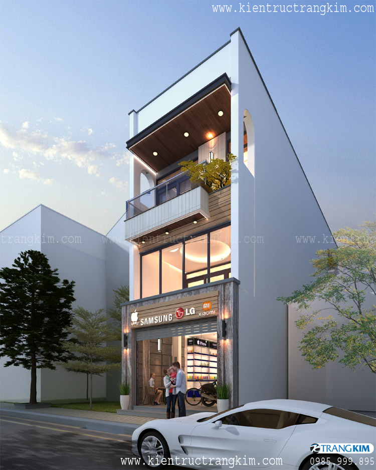 Thiết kế nhà kinh doanh 3 tầng đẹp kết hợp ở gia đình.