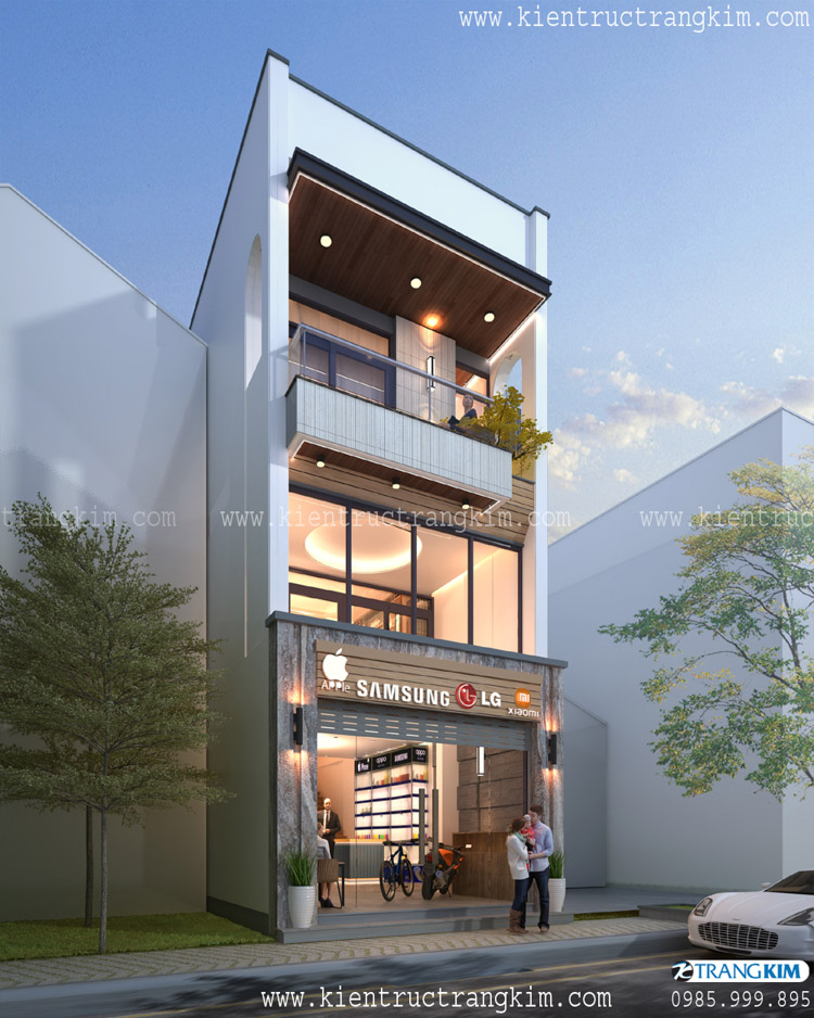 Thiết kế nhà kinh doanh 3 tầng đẹp kết hợp ở gia đình.