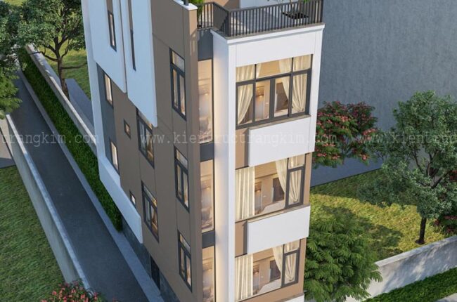Thiết kế nhà ống 4 tầng 1 tum trên diện tích nhỏ.