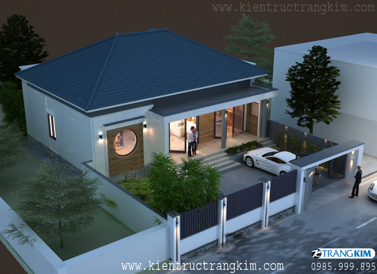 Công năng sử dụng từng tầng nhà 1 Thiết kế biệt thự 1 tầng đẹp theo phong cách kiến trúc mái Nhật nhẹ nhàng, tinh tế