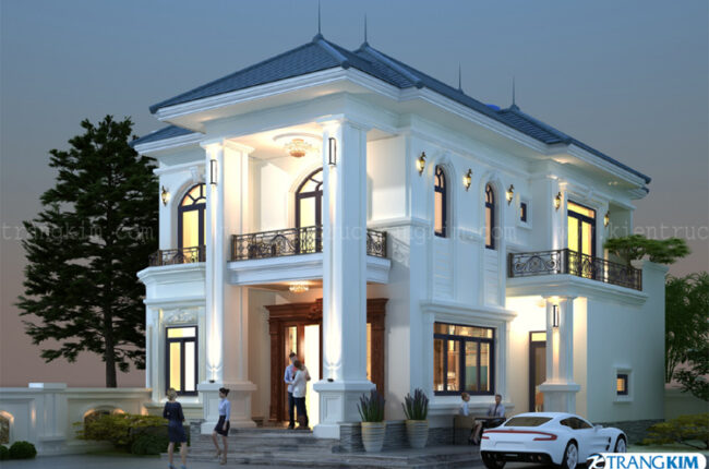 Biệt thự tân cổ điển 2 tầng, kiến trúc sang trọng và hiện đại.