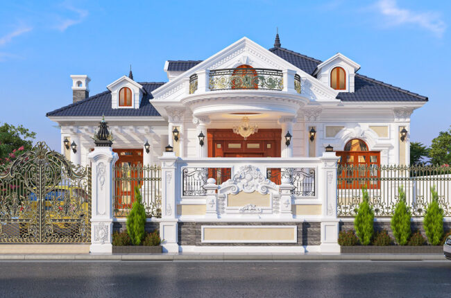 Biệt thự phong cách châu Âu hiện đại, sang trọng và bề thế.