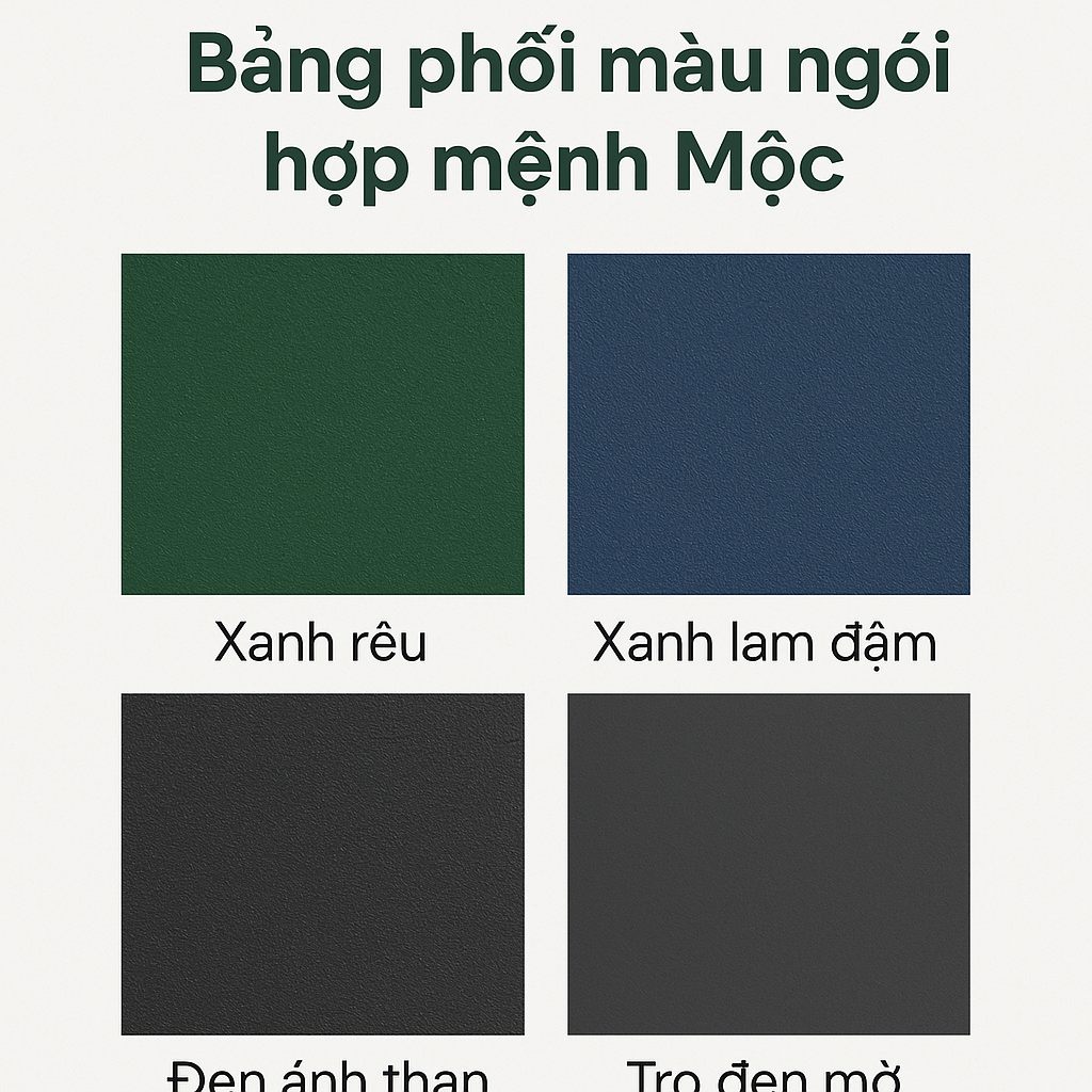 Màu ngói bản mệnh và tương sinh cho người mệnh Mộc 1 Màu ngói bản mệnh và tương sinh cho người mệnh Mộc 1