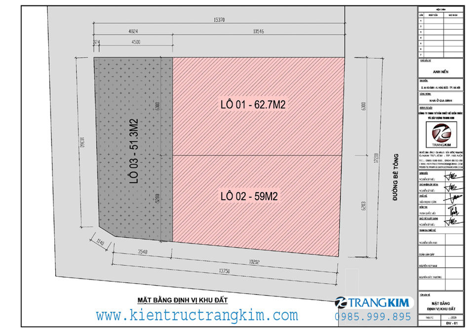 Mặt bằng định vị công trình 1 Mặt bằng định vị công trình 1