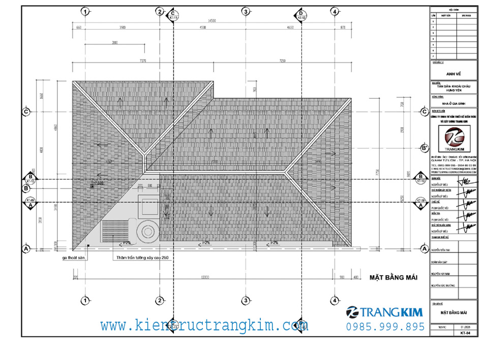 Mặt bằng thiết kế mái 1