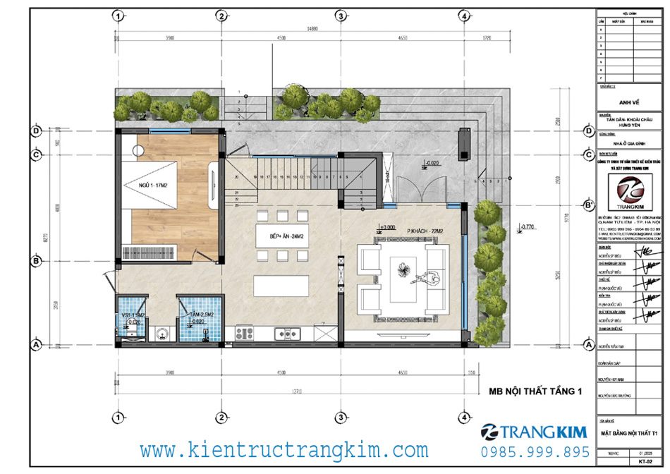 Mặt bằng thiết kế tầng 1 1