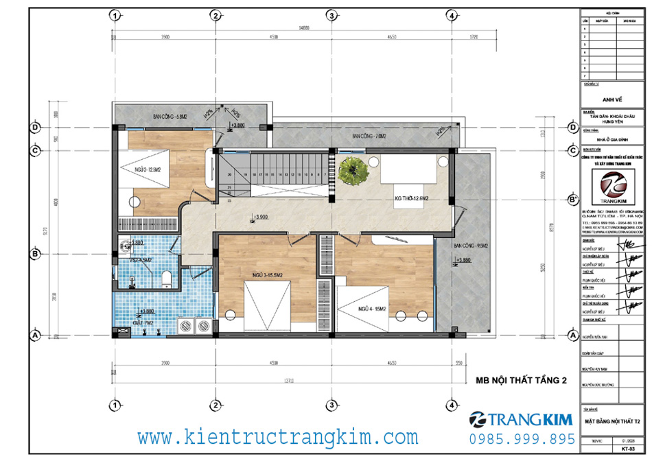 Mặt bằng thiết kế tầng 2 1