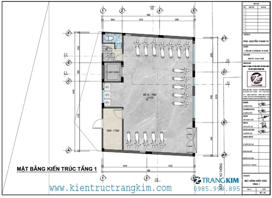 Mặt bằng thiết kế tầng 1 1