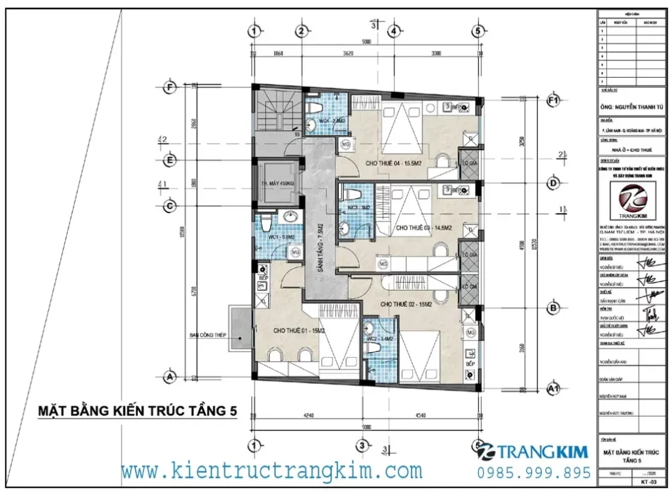Mặt bằng thiết kế tầng 5 1