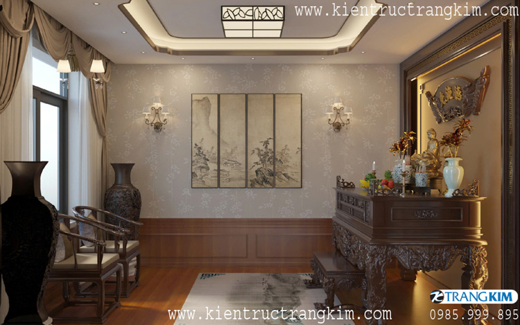 Thiết kế nội thất biệt thự 2 tầng mái Nhật hiện đại