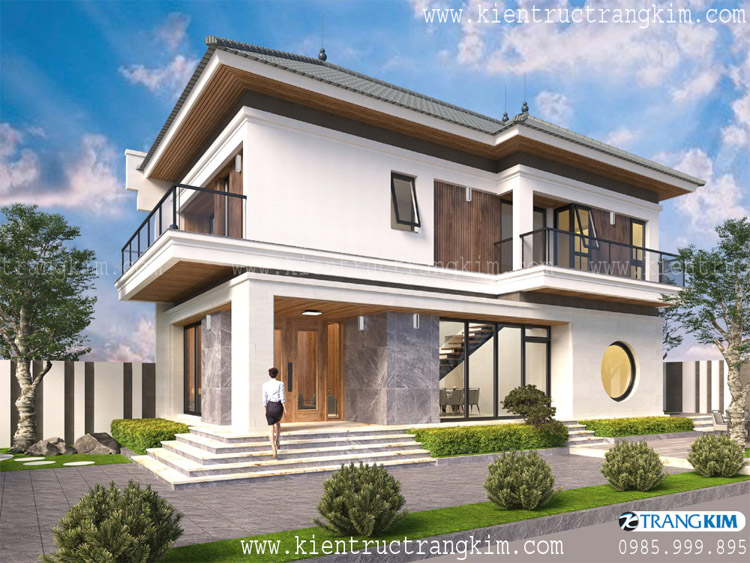 Thiết kế biệt thự đẹp 2 tầng mái Nhật hiện đại tại Hưng Yên