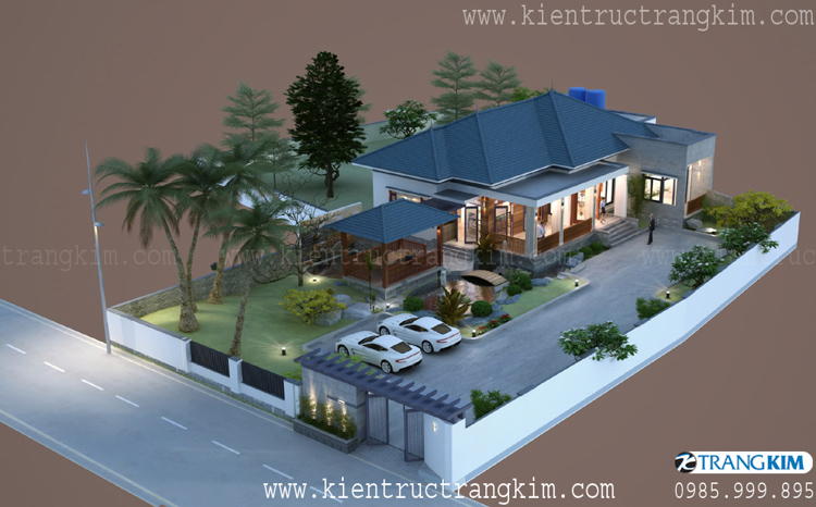 Lý do nên chọn biệt thự vườn 1 tầng ở khu vực ngoại ô 1 Thiết kế biệt thự nhà vườn 1 tầng đẹp theo phong cách kiến trúc Mái Nhật hiện đại nhẹ nhàng, tinh tế
