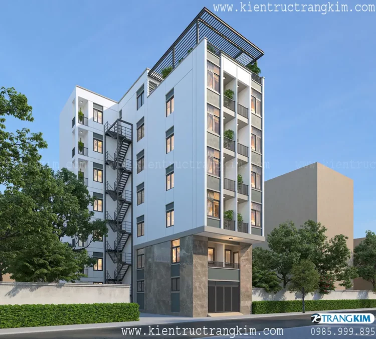 Thiết kế chung cư mini cho thuê diện tích 175m2 kết hợp ở gia đình. 1