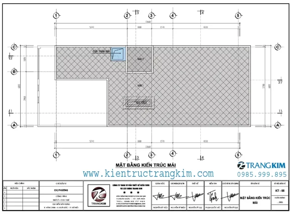Mặt bằng thiết kế mái 1