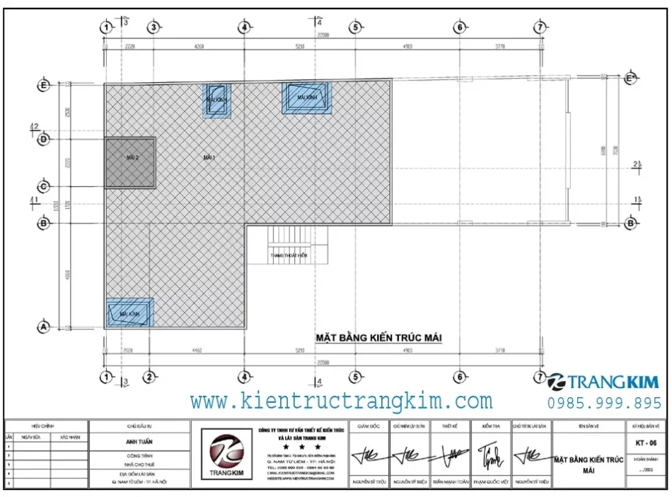Mặt bằng thiết kế mái 1