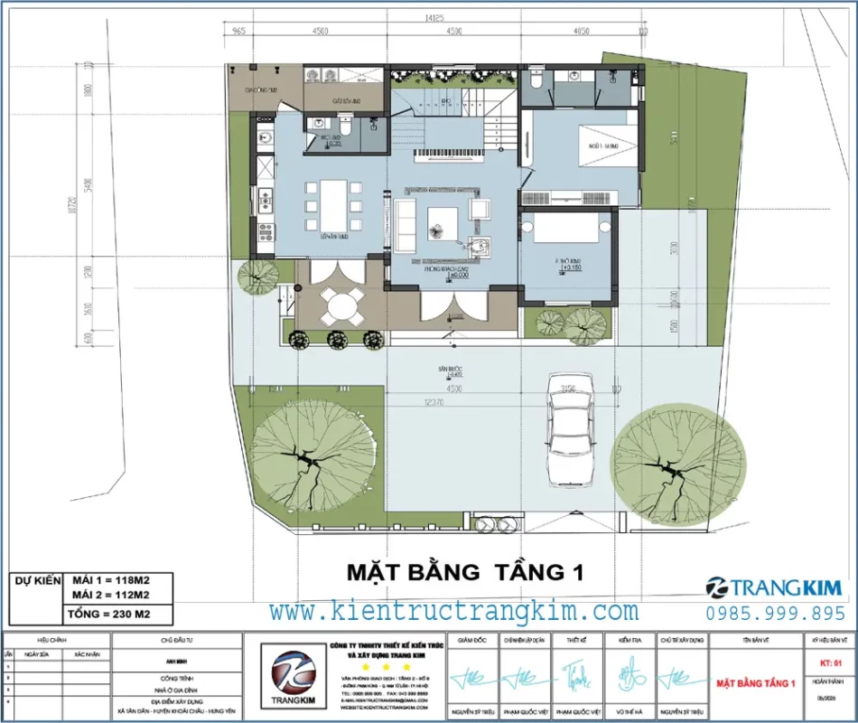Mặt bằng thiết kế tầng 1 1