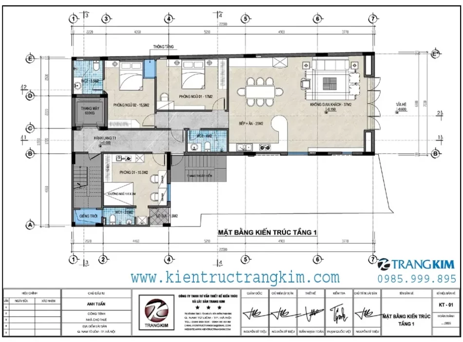 Mặt bằng thiết kế tầng 1 1