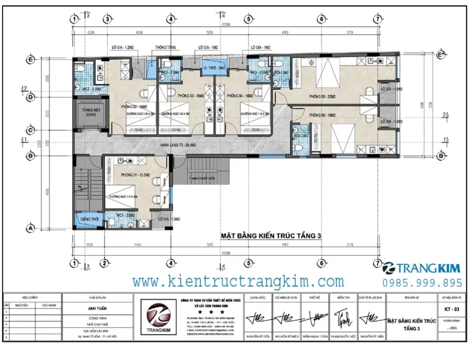 Mặt bằng thiết kế tầng 3 1