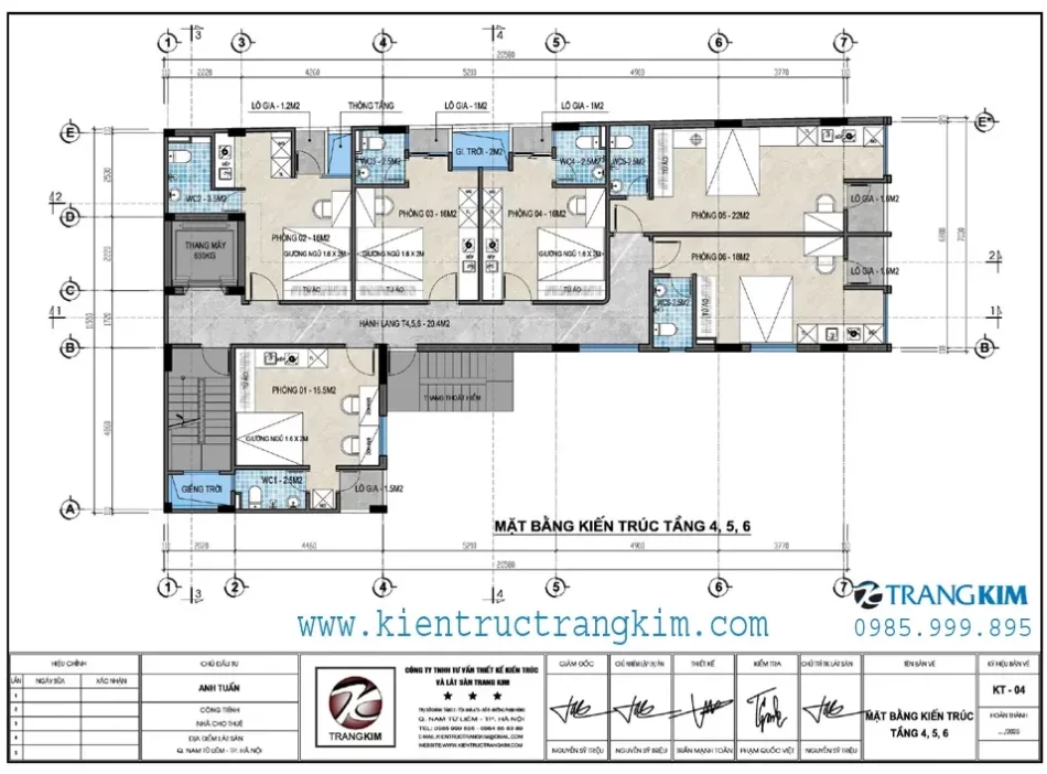 Mặt bằng thiết kế tầng 4,5,6 1