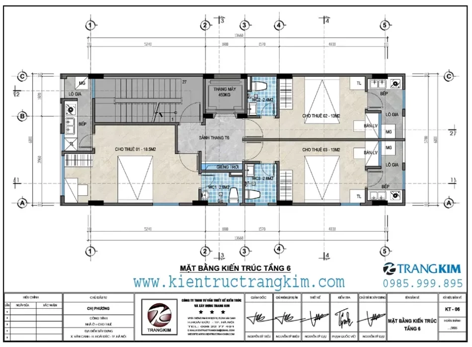 Mặt bằng thiết kế tầng 6 1