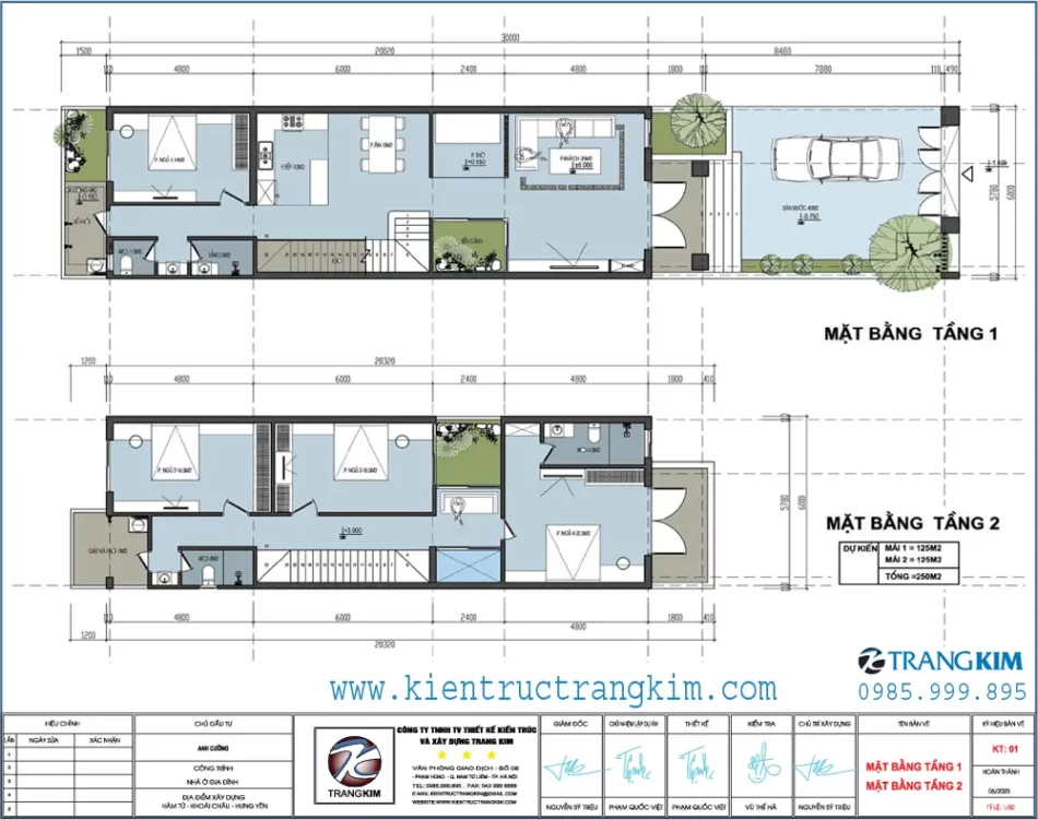 Mặt bằng thiết kế tầng 1,2 1