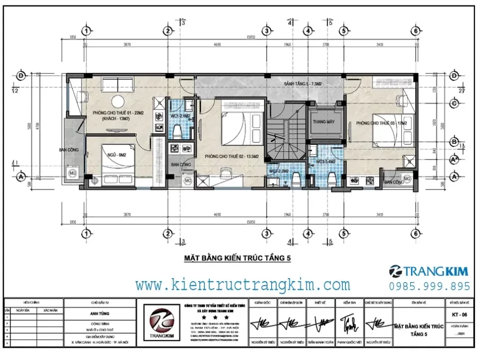 Mặt bằng thiết kế tầng 5 1