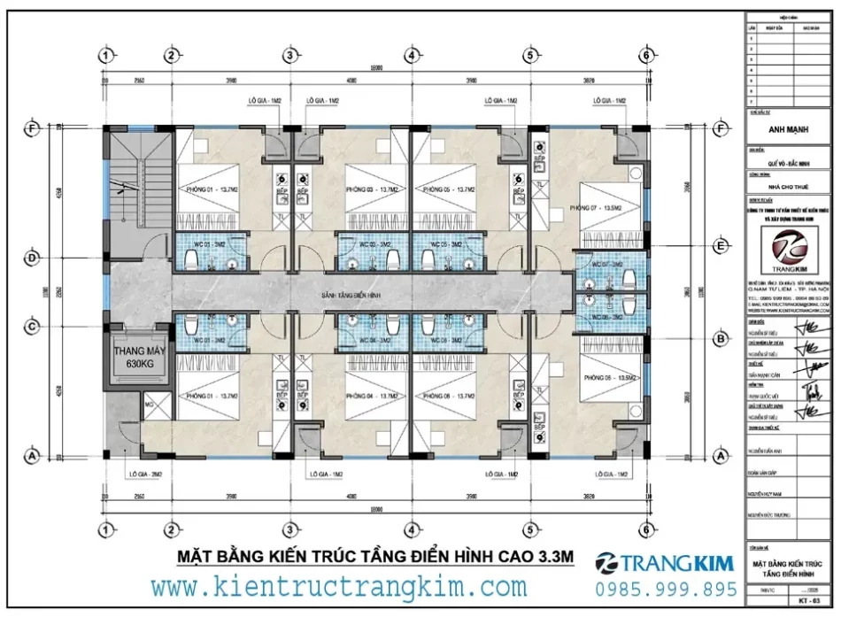 Mặt bằng thiết kế tầng 2,3,4 1 Mặt bằng thiết kế tầng 2,3,4 1