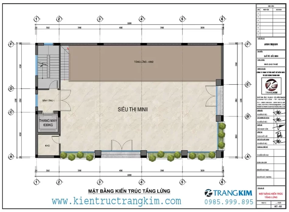 Mặt bằng thiết kế mặt bằng tầng lửng 1 Mặt bằng thiết kế mặt bằng tầng lửng 1
