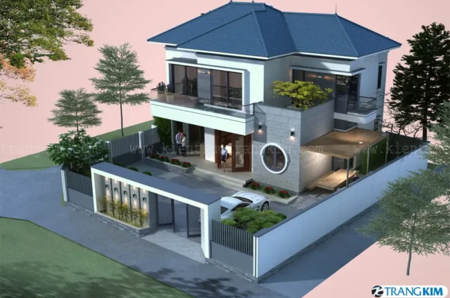 Biệt thự hiện đại 2 tầng với thiết kế kiến trúc tinh tế, sang trọng.