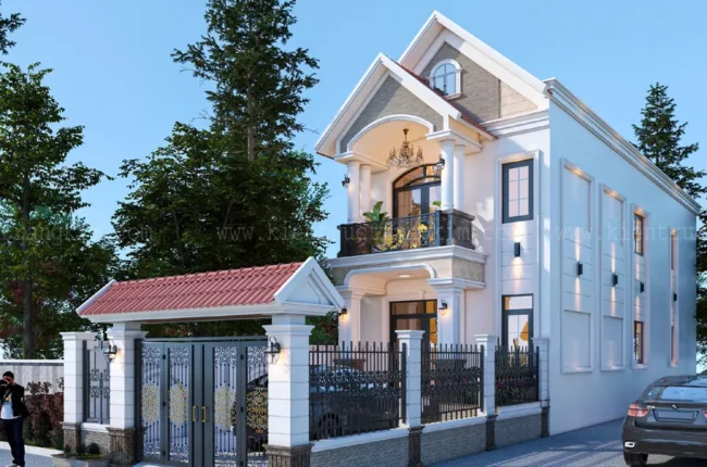 Biệt thự phong cách châu Âu hiện đại, sang trọng với kiến trúc tinh tế.