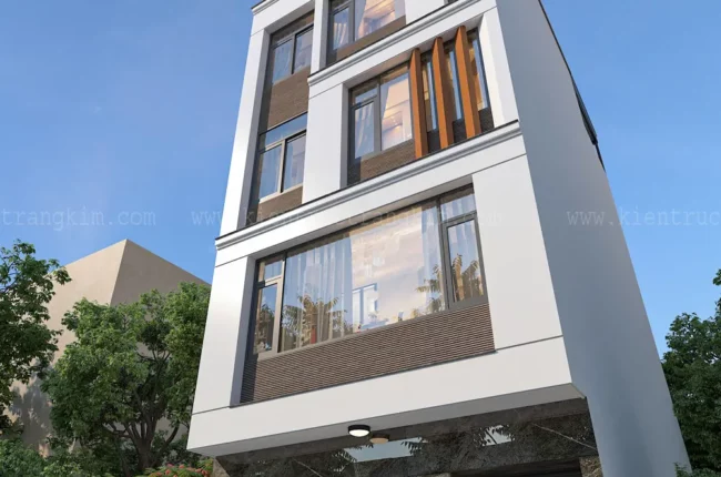 Mặt tiền nhà phố hiện đại, sang trọng với thiết kế tối giản.