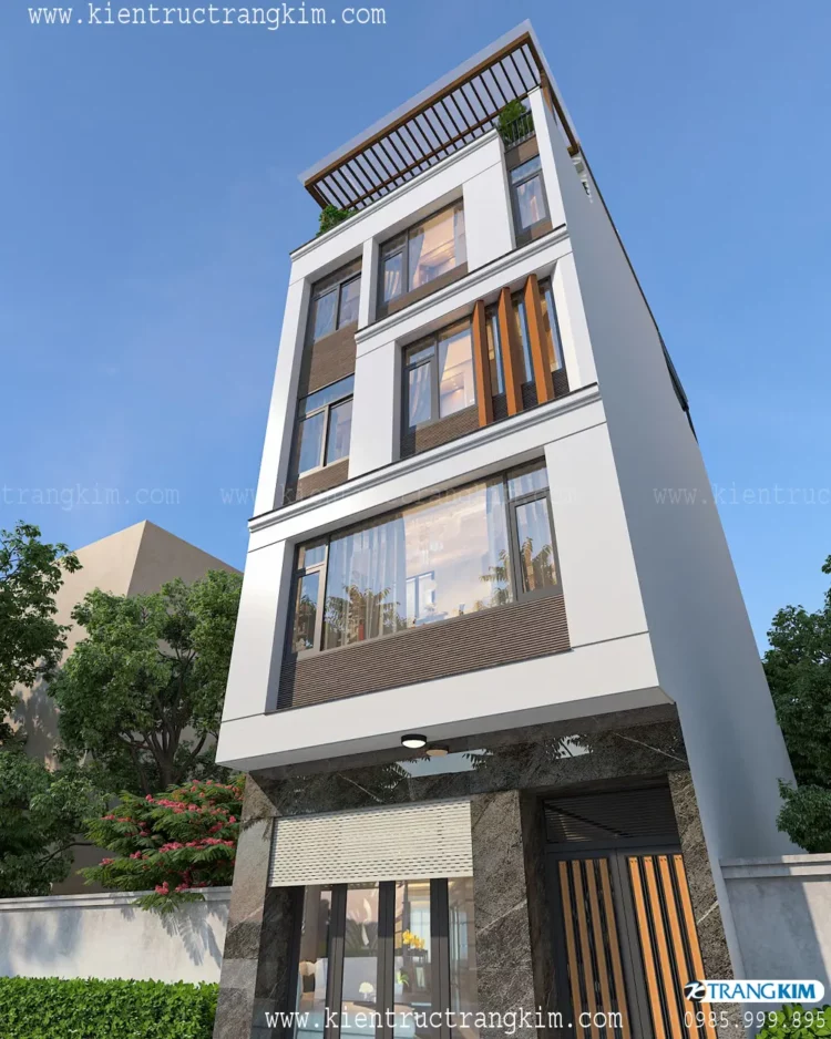 Thiết kế nhà ống 5 tầng mặt tiền 6m tại xã An Khánh, Hà Nội. 1
