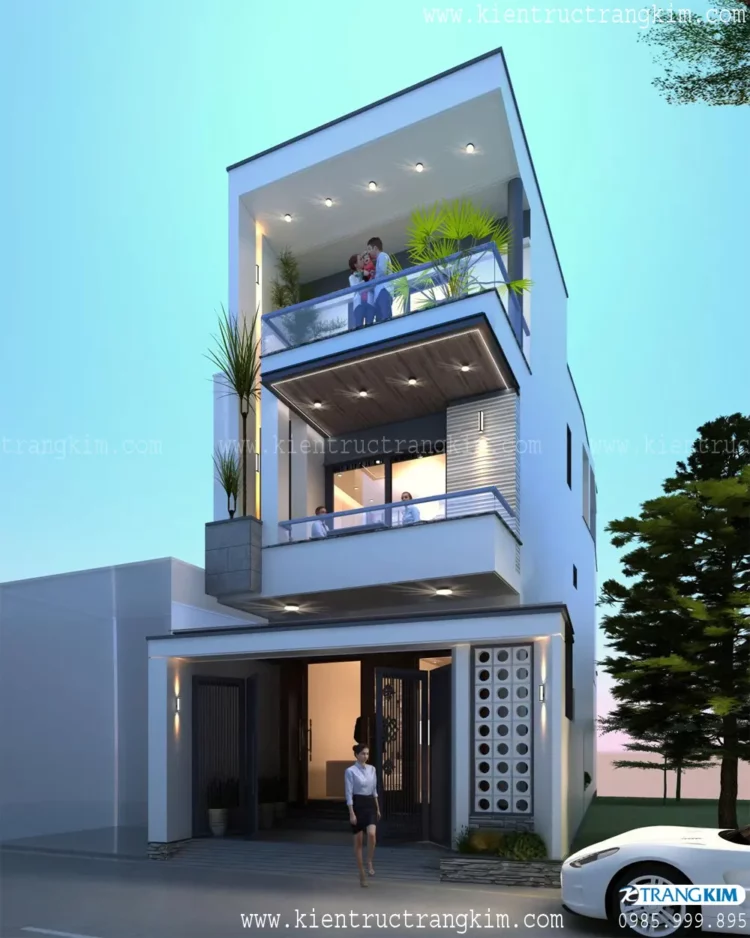 Thiết kế nhà ống 3 tầng thóp hậu tại Yên Mỹ, Hưng Yên. 1